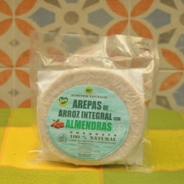 Arepa de arroz integral con almendras x5